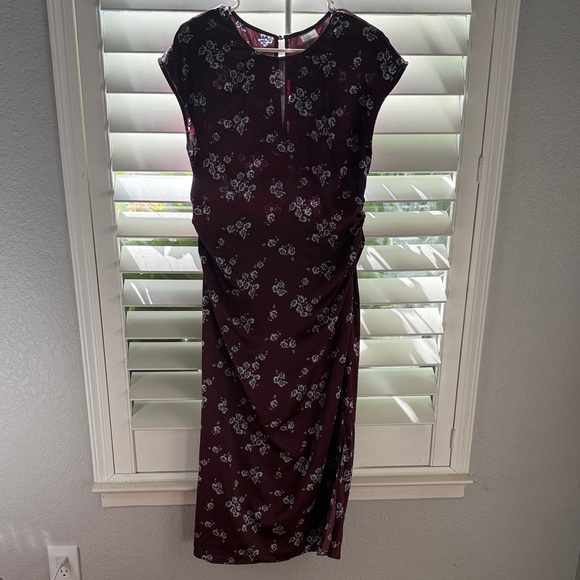 a new day Dresses & Skirts - A New Day Brown and Blue Floral Midi Dress